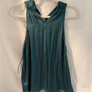 Chic Teal Sleeveless Blouse